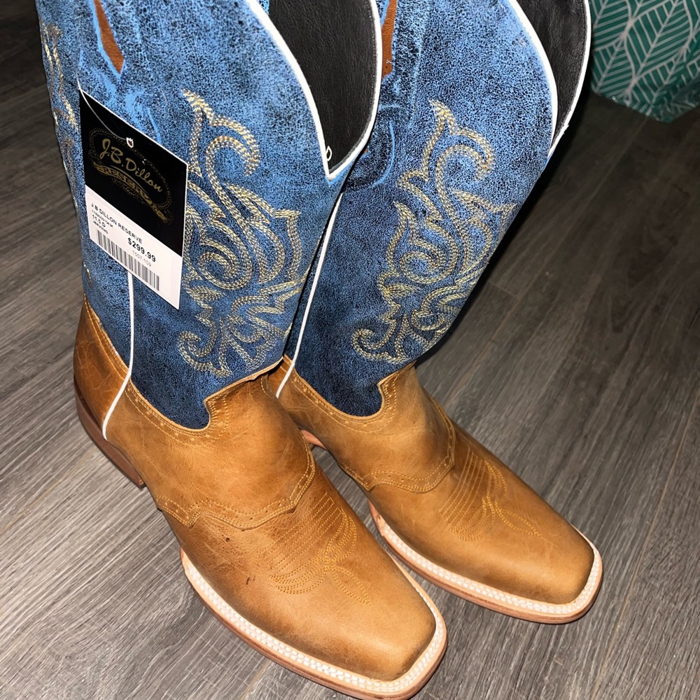 J.B. Dillion size 11.5 D cowboy boots. Never been worn. Asking $250 paid $300